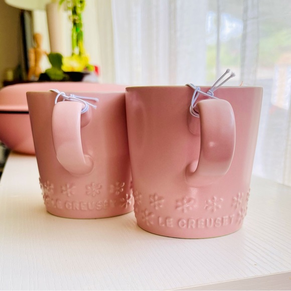 Le Creuset Kitchen Le Creuset Coffee Mugs Satin Sugar Pink Set Of 2